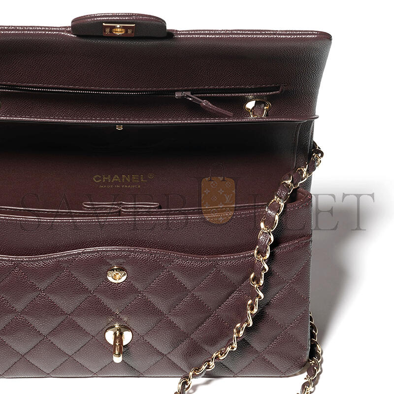 CHANEL CLASSIC FLAP 11.12 HANDBAG DARK BROWN A01112 (25.5*15.5*6.5cm)